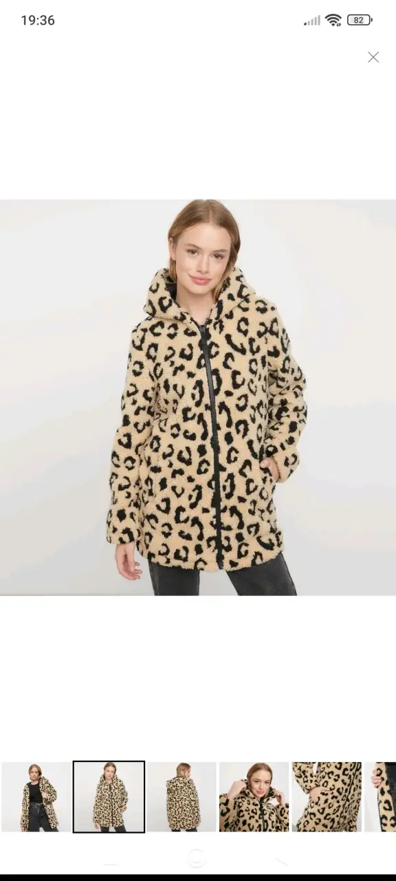 Abrigo de felpa con estampado animal print Sybilla - 6