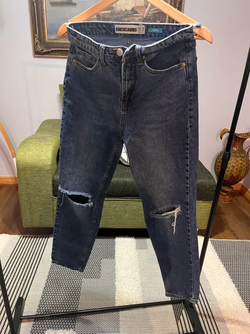 Jeans rasgados azul oscuro Americano - 1