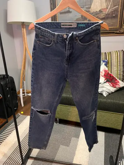 Jeans rasgados azul oscuro Americano - miniatura 3