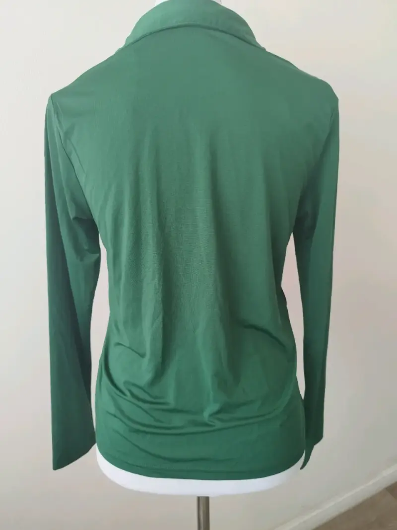 Blusa verde de manga larga para mujer - 2