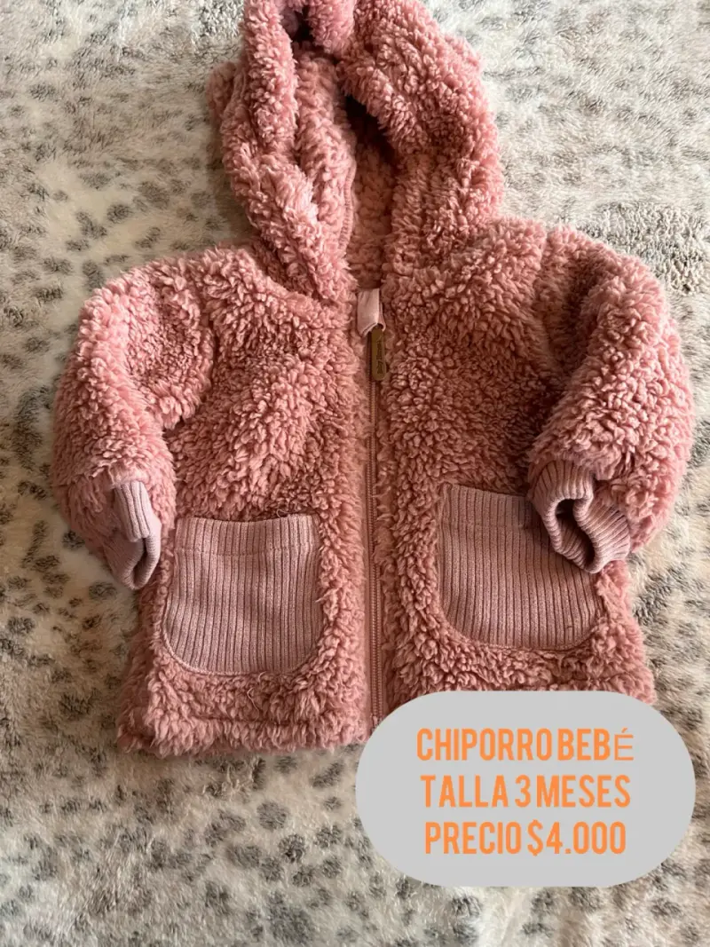 Chaqueta Chiporro Bebé Rosa Talla 3 Meses