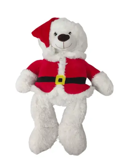 Peluche de oso navideño con traje de Santa - miniatura 1