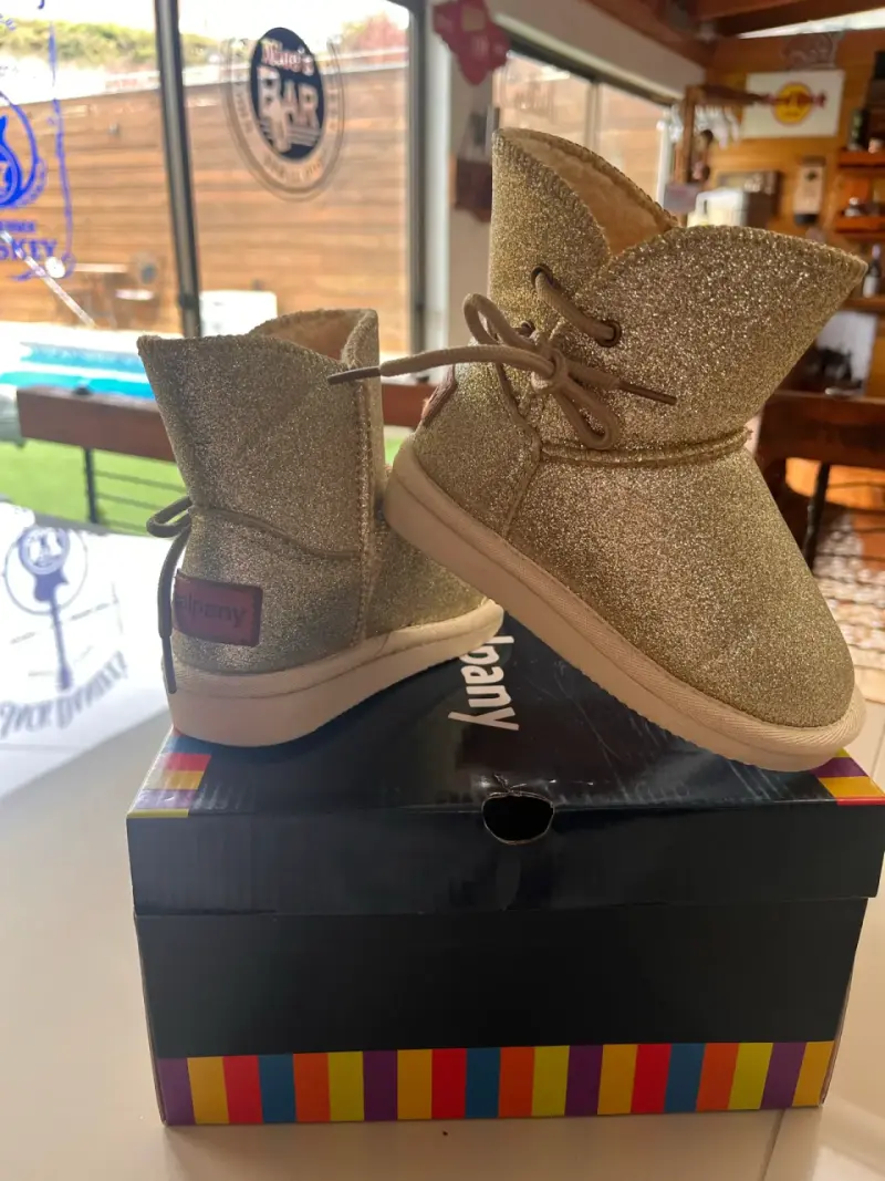 Botines dorados brillantes para niña - 1