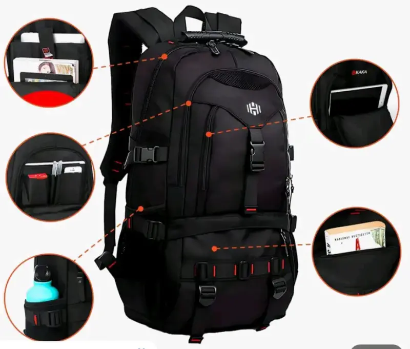 Mochila de senderismo Hardley negra con correas ajustables - 2