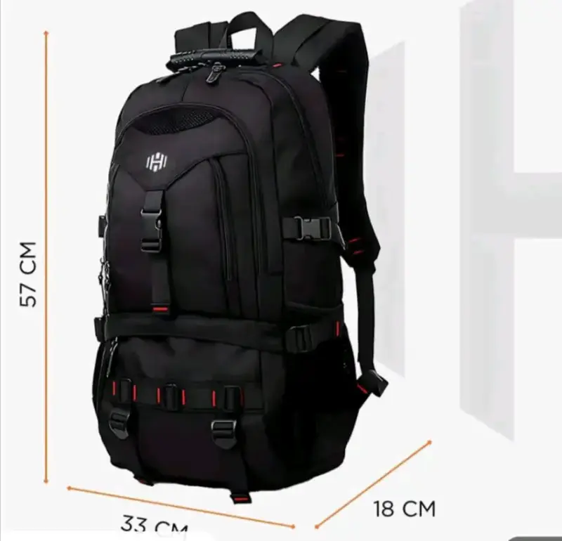 Mochila de senderismo Hardley negra con correas ajustables - 3