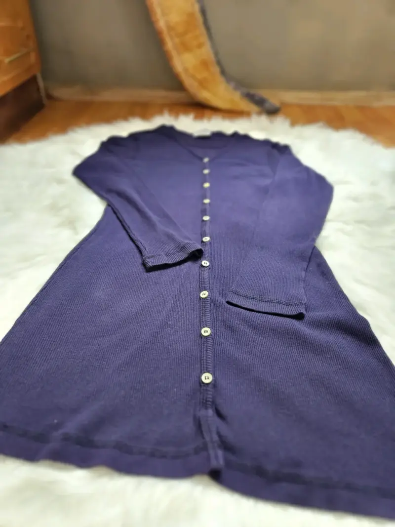 Vestido morado de punto para mujer - 2