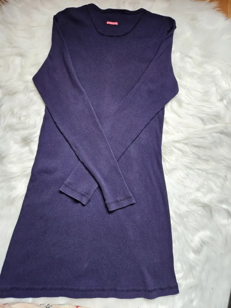 Vestido morado de punto para mujer - 3