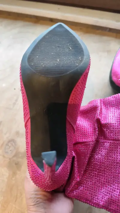 Botas media pierna, rosados con brillo para mujer - miniatura 1