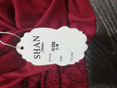 Vestido de encaje rojo burdeos elegante - miniatura 4