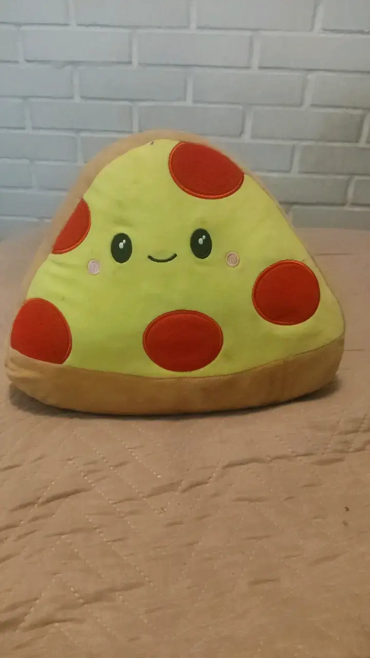Cojín de peluche en forma de pizza - 1