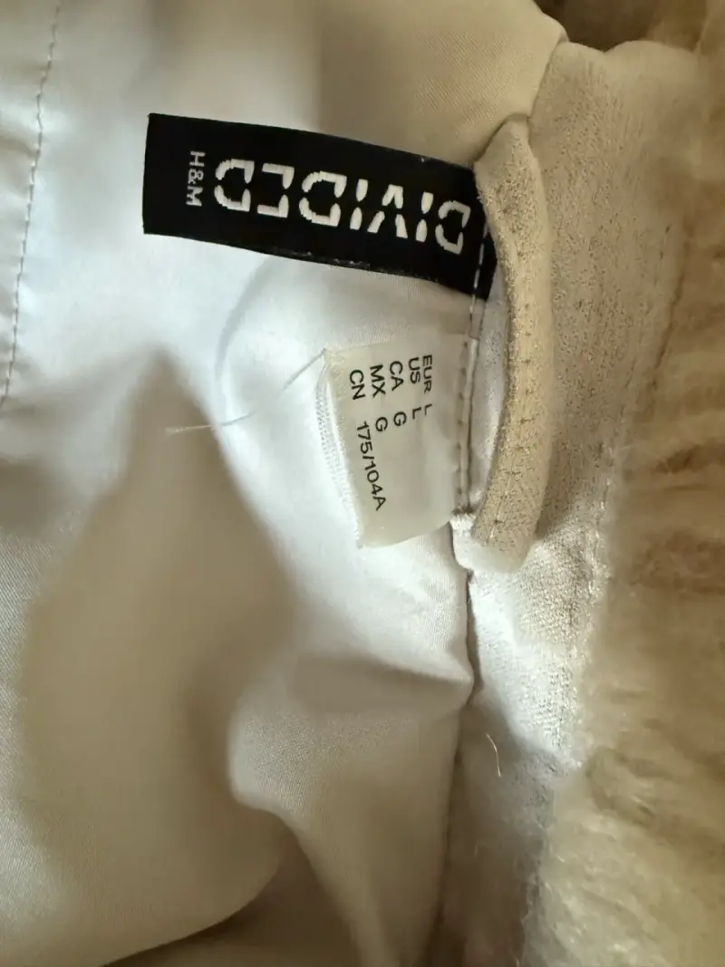 Chaqueta de piel sintética beige - 2