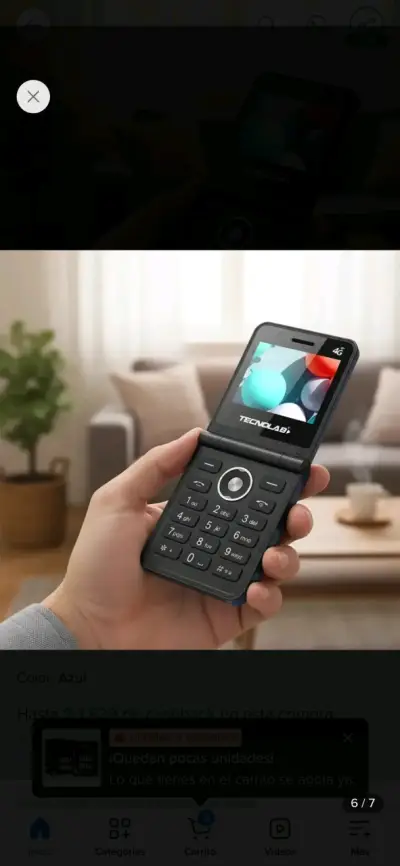 Celular plegable 4G azul Tecnolab - miniatura 1