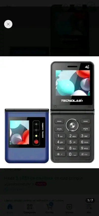 Celular plegable 4G azul Tecnolab - miniatura 2