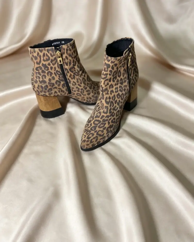 Botines de tacón animal print leopardo - 2