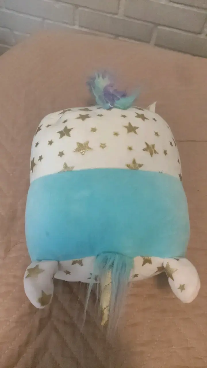 Peluche unicornio azul con estrellas doradas - 3