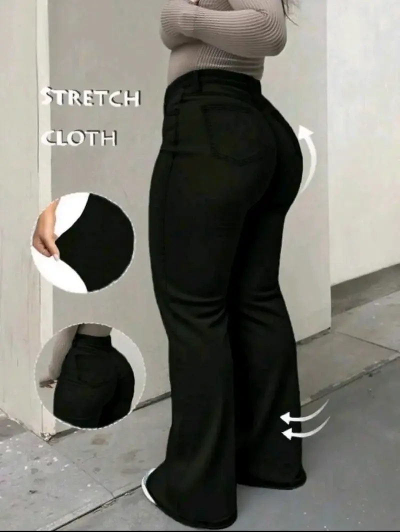 Pantalones negros de tiro alto para mujer - 2
