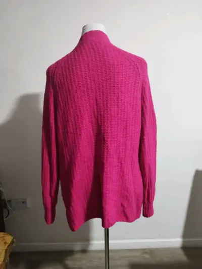 Cárdigan abierto rosado para mujer - miniatura 2