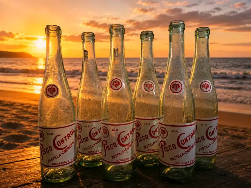 Botellas de vidrio Pisco Control vintage
