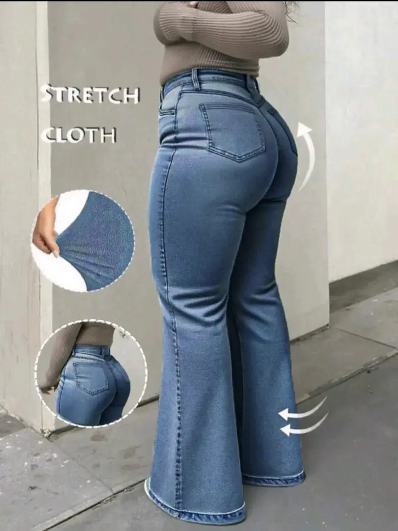 Jeans de mujer azul de tiro alto - 2