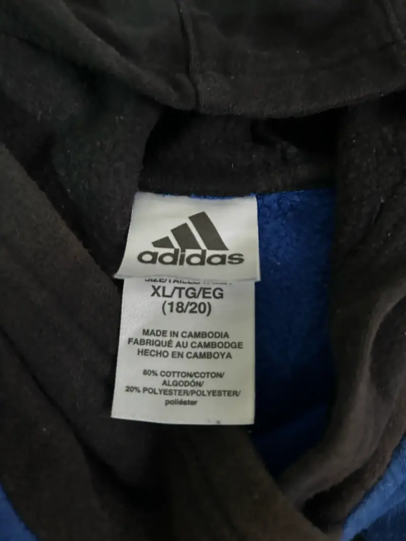 Polerón Adidas azul con capucha - 2