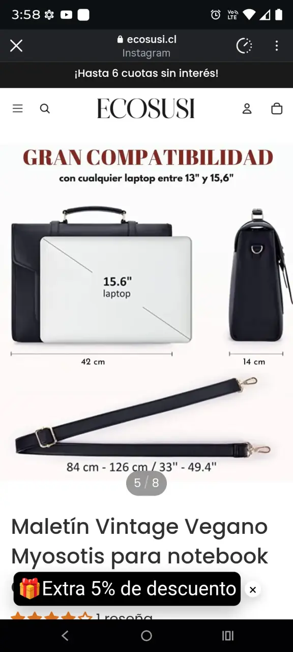 Maletín Vintage Vegano para Notebook Ecosusi - 4