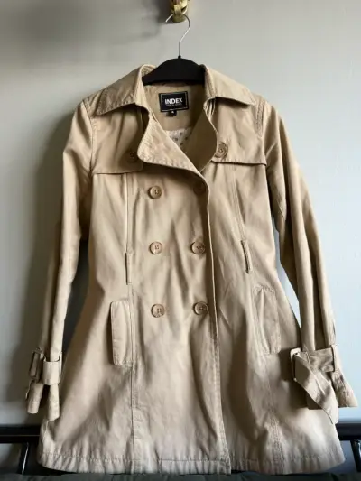 Abrigo trench beige para mujer Index - miniatura 1