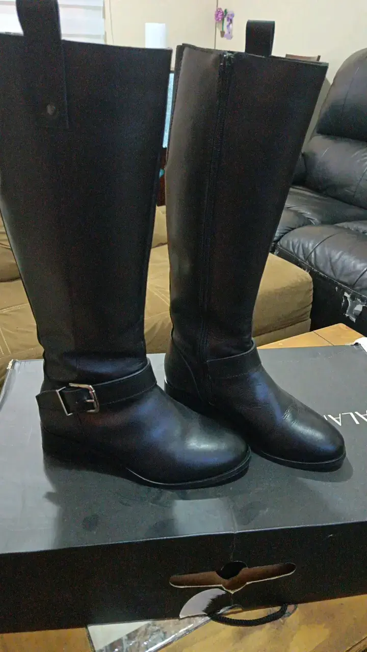 Botas de cuero negras para mujer - 1