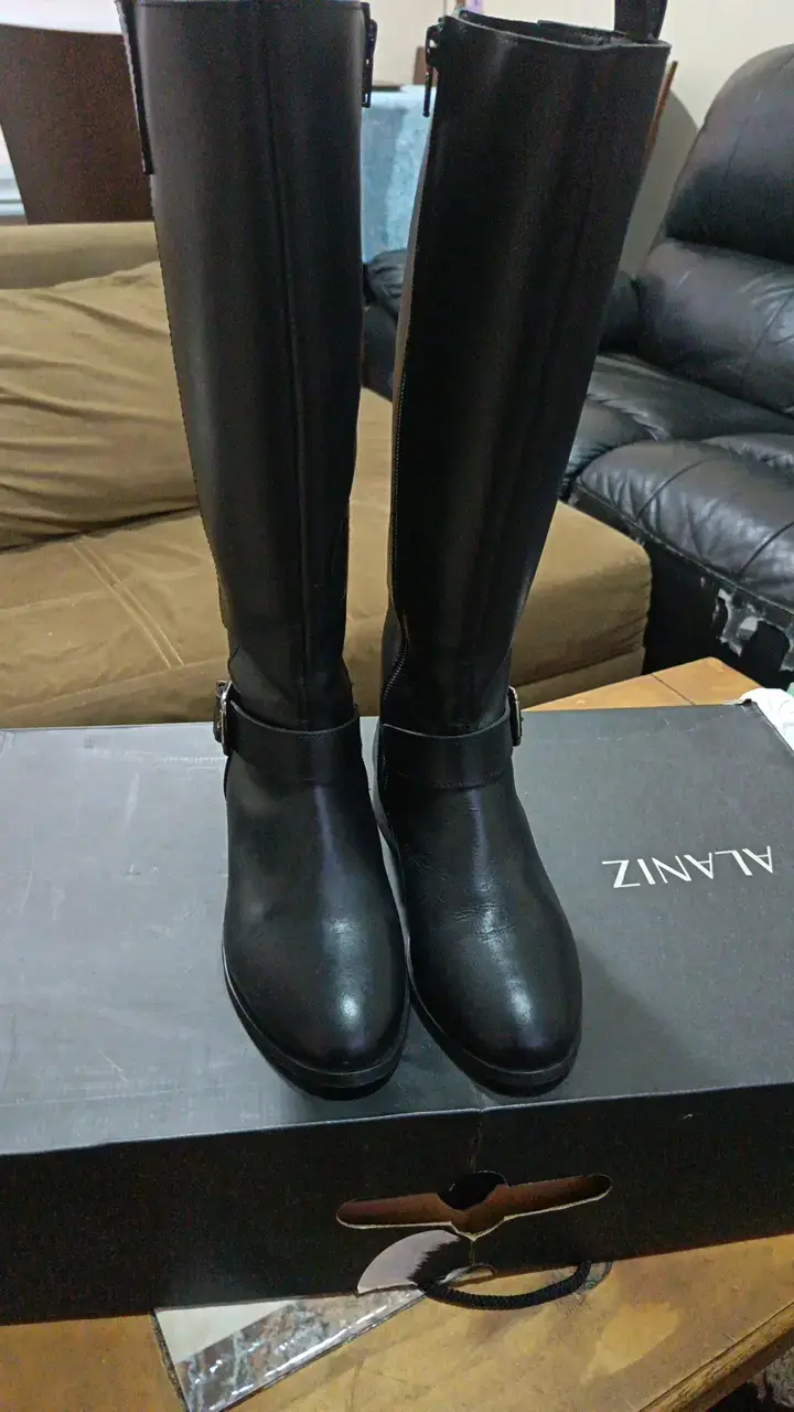 Botas de cuero negras para mujer - 2