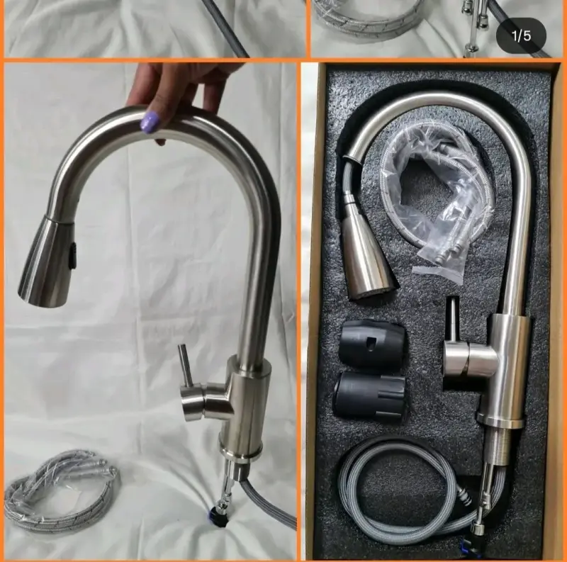 Grifo de cocina extraíble de acero inoxidable - 4