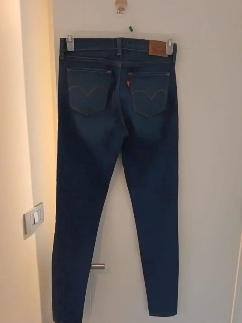 Jeans azul oscuro para mujer de mezclilla - 1