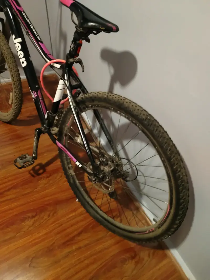 Bicicleta Jeep montaña negra y rosa - 5