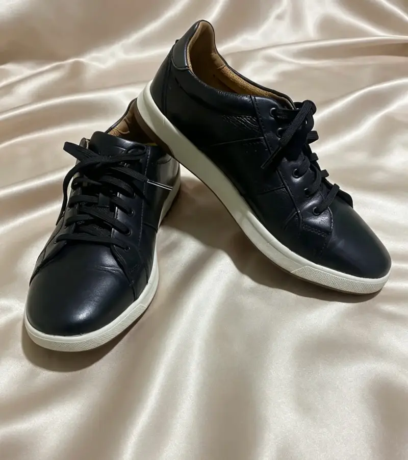 Zapatillas de cuero negro para hombre - 3