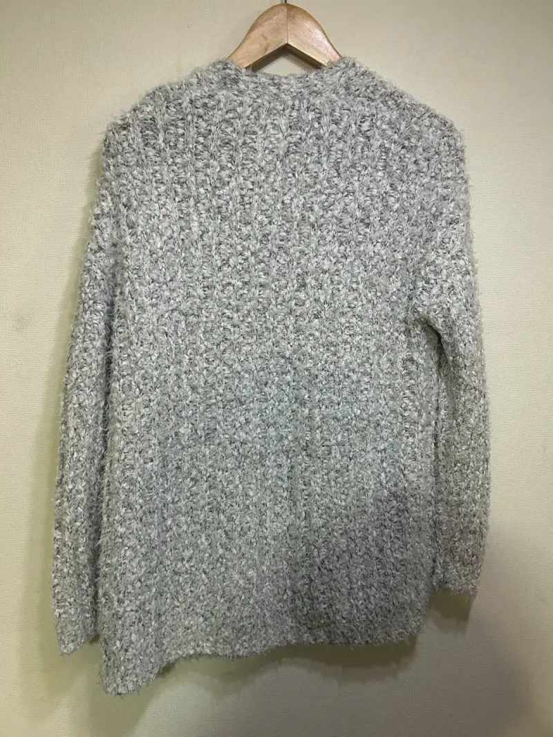Cardigan gris de lana Opposite con bolsillos - 2