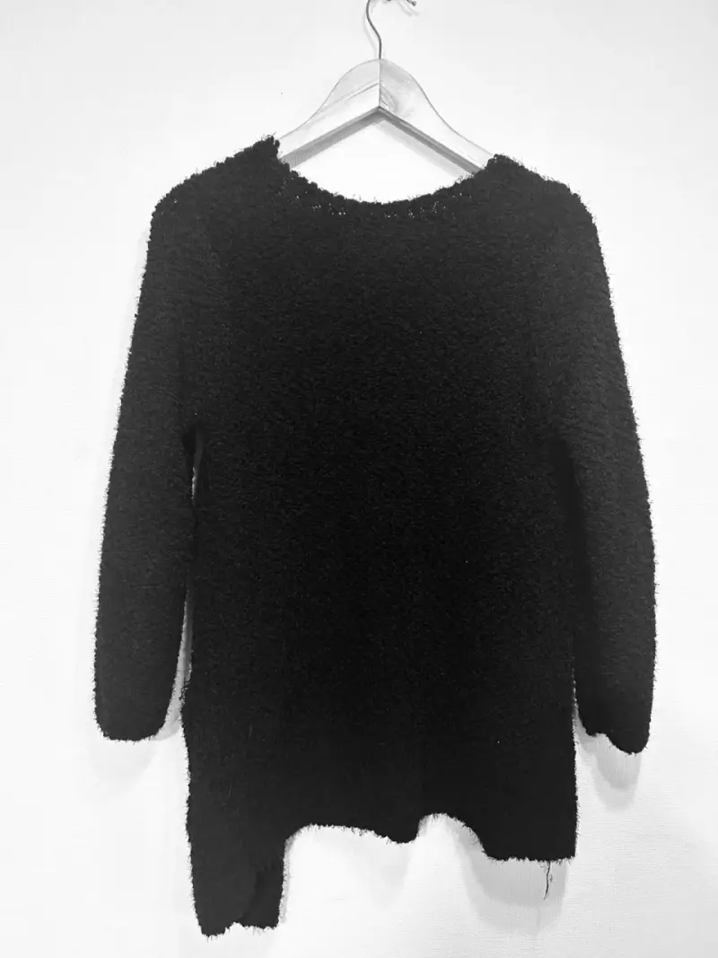 Cárdigan negro de lana para mujer - 2