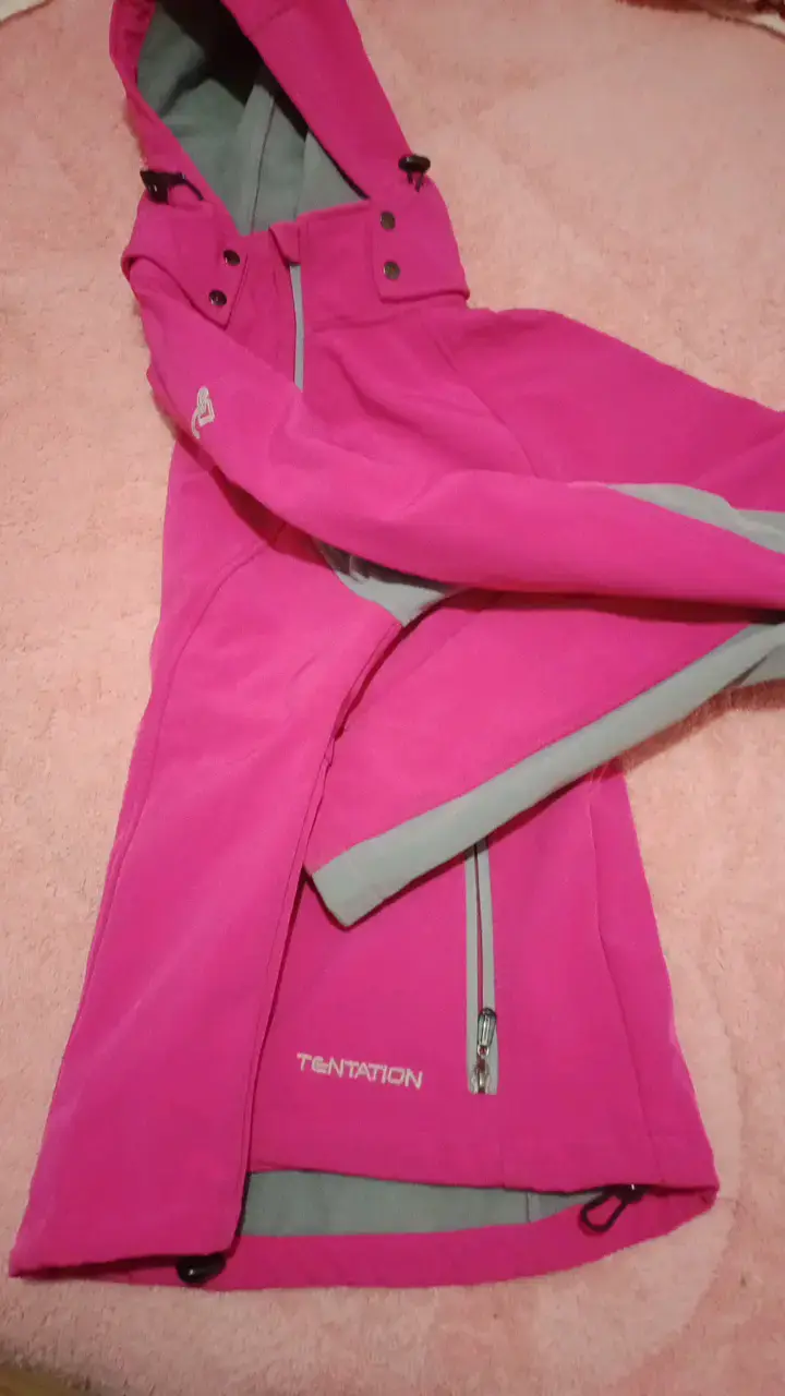 Chaqueta softshell rosa Tentation con capucha - 3