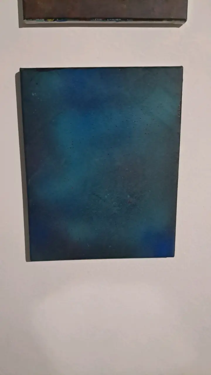 Cuadro abstracto azul en lienzo