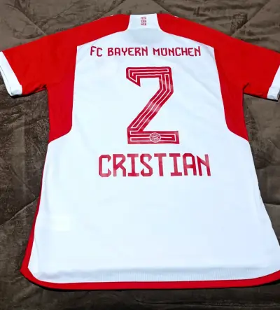 Camiseta Bayern Munich Adidas blanca y roja - miniatura 2