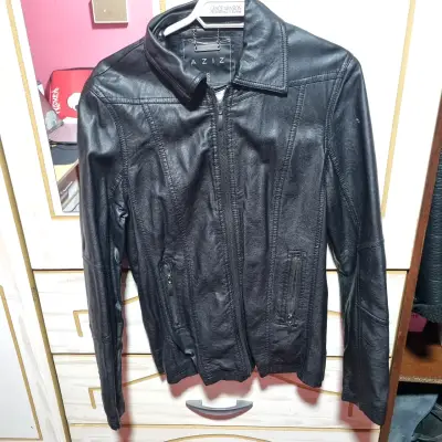 Chaqueta de cuero negra para mujer talla S - miniatura 1