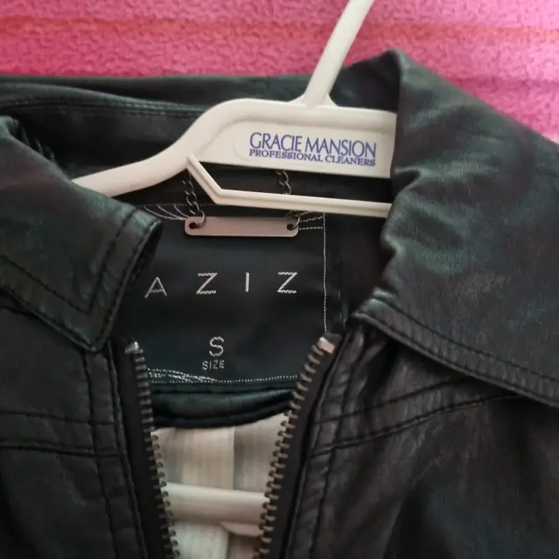 Chaqueta de cuero negra para mujer talla S - 3