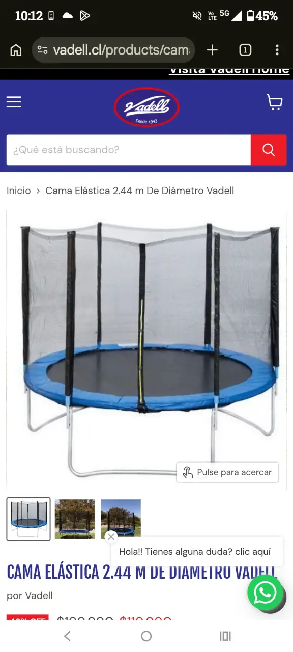 Trampolín con red de seguridad para exteriores - 2