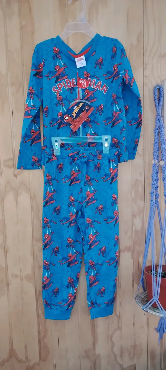 Pijama infantil Spiderman azul con diseño divertido - 1