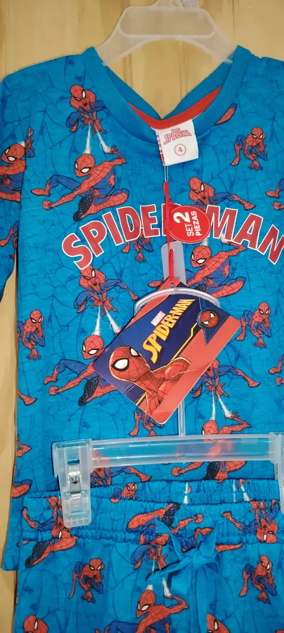 Pijama infantil Spiderman azul con diseño divertido - 2