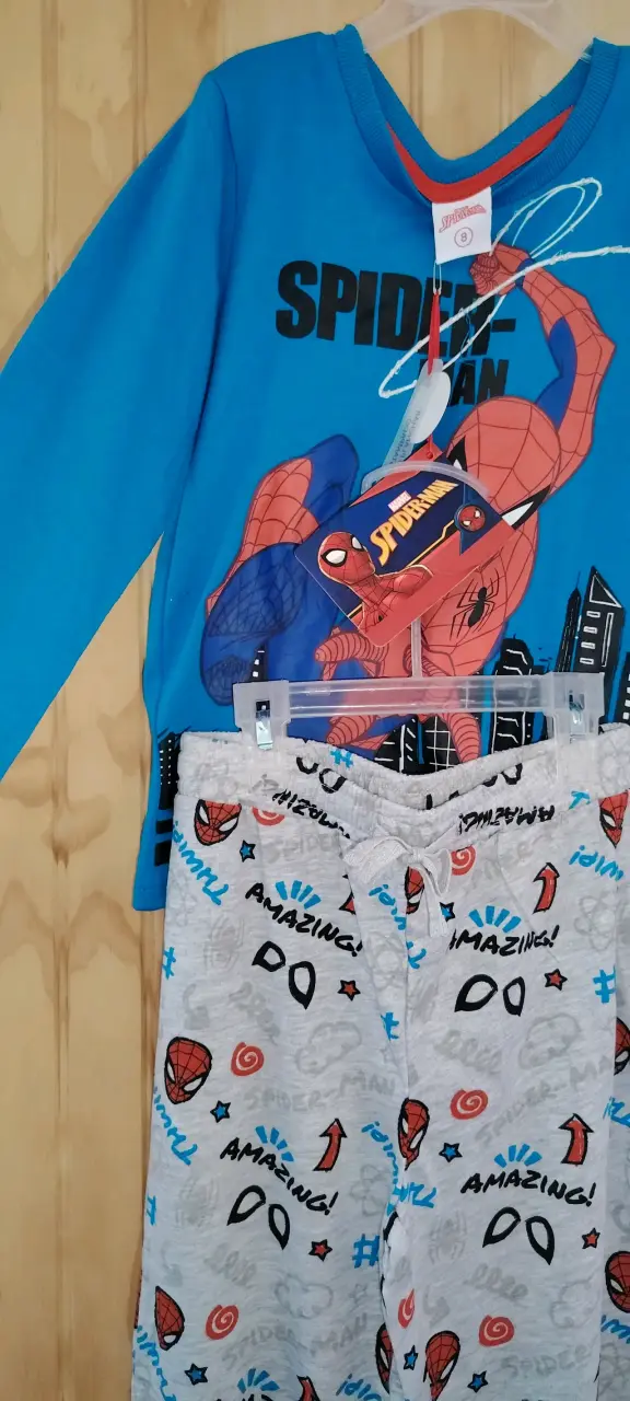 Pijama infantil Spiderman azul con diseño divertido - 4