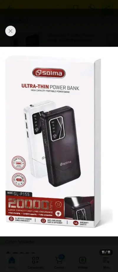 Power Bank Solma 20000mAh Ultra Delgado - miniatura 1