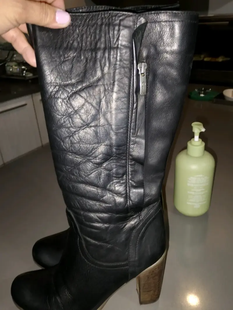 Botas de cuero negro para mujer con tacón alto - 3