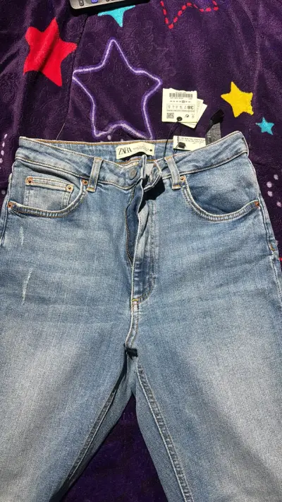 Jeans azul claro Zara para mujer - miniatura 1