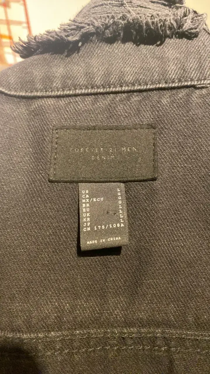 Chaqueta denim negra de forever 21 para hombre - 4