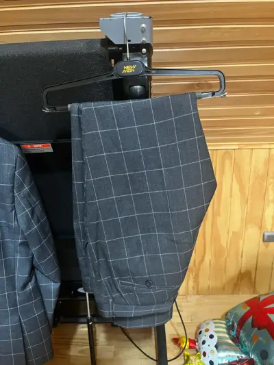 Traje formal a cuadros gris - miniatura 2
