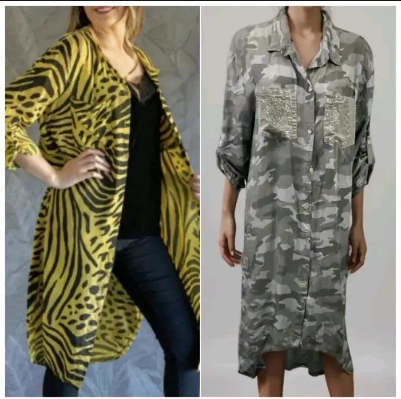 Bluzones Italianos Oversize animal print camuflaje