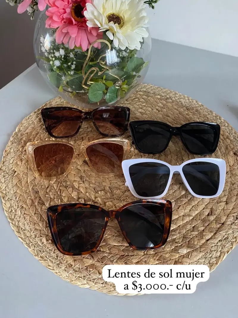 Lentes de sol para mujer en varios colores